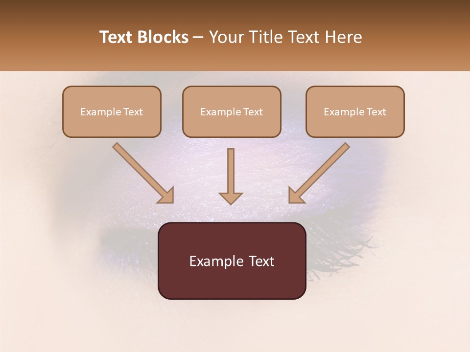 A Close Up Of A Purple Eye With A Brown Background PowerPoint Template