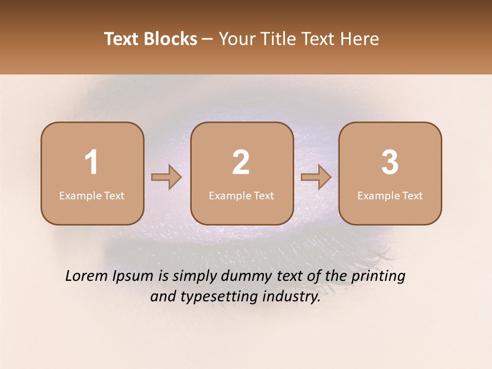 A Close Up Of A Purple Eye With A Brown Background PowerPoint Template