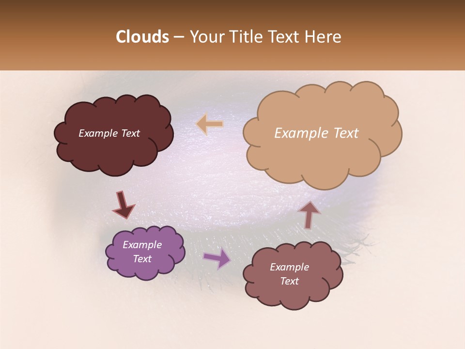 A Close Up Of A Purple Eye With A Brown Background PowerPoint Template