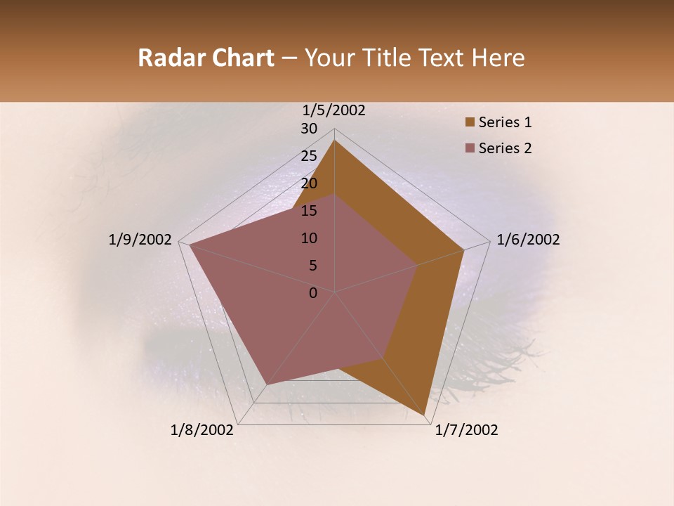 A Close Up Of A Purple Eye With A Brown Background PowerPoint Template