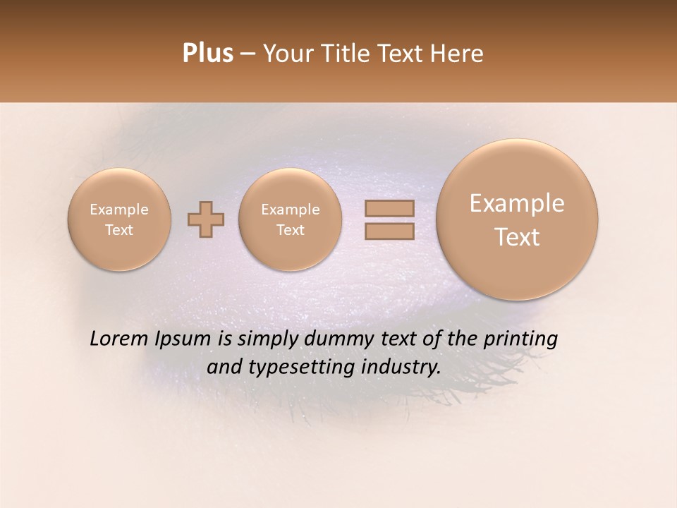 A Close Up Of A Purple Eye With A Brown Background PowerPoint Template
