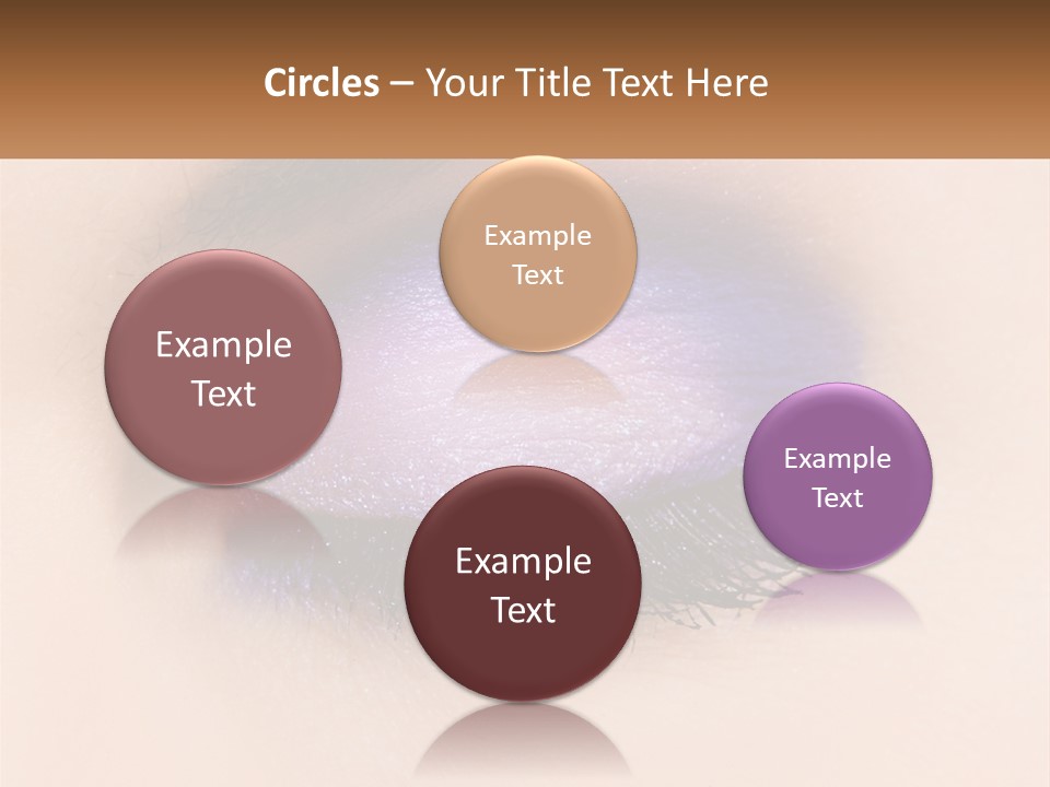 A Close Up Of A Purple Eye With A Brown Background PowerPoint Template