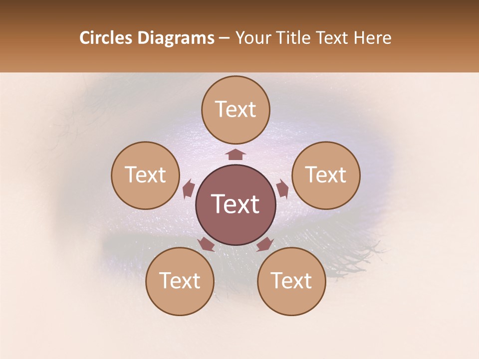 A Close Up Of A Purple Eye With A Brown Background PowerPoint Template