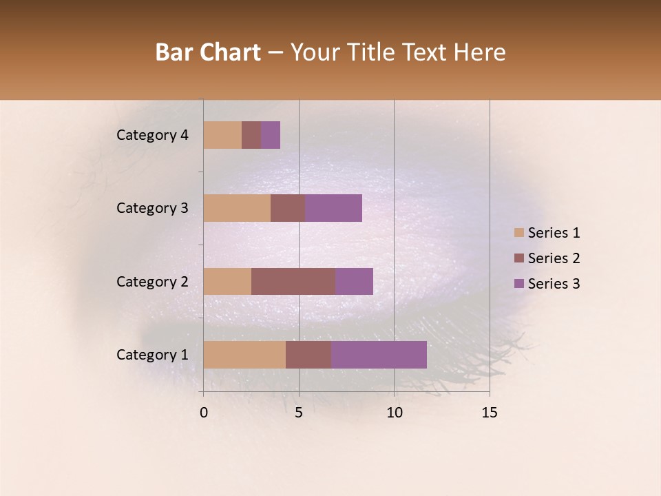 A Close Up Of A Purple Eye With A Brown Background PowerPoint Template