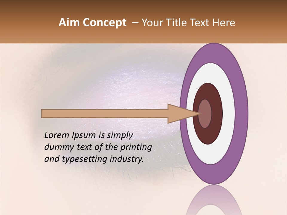 A Close Up Of A Purple Eye With A Brown Background PowerPoint Template