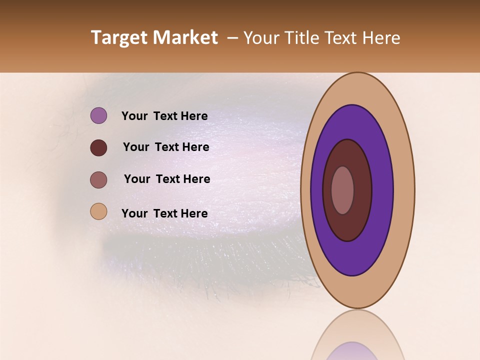 A Close Up Of A Purple Eye With A Brown Background PowerPoint Template
