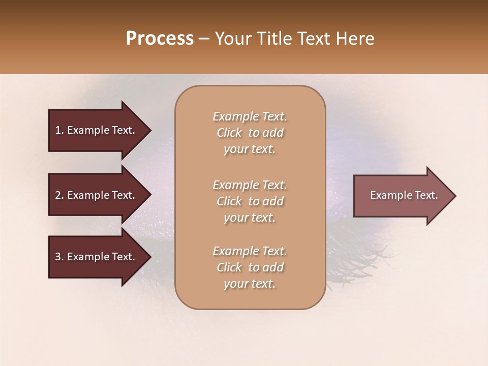 A Close Up Of A Purple Eye With A Brown Background PowerPoint Template