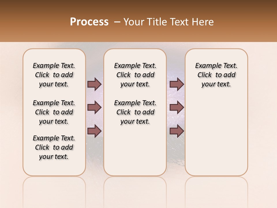 A Close Up Of A Purple Eye With A Brown Background PowerPoint Template