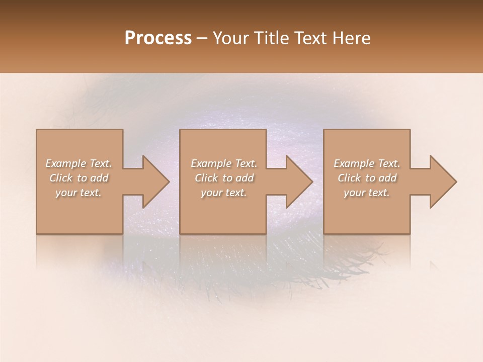 A Close Up Of A Purple Eye With A Brown Background PowerPoint Template
