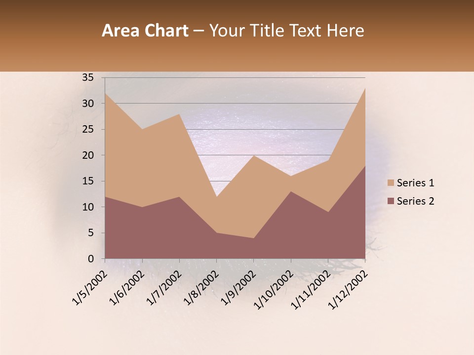 A Close Up Of A Purple Eye With A Brown Background PowerPoint Template
