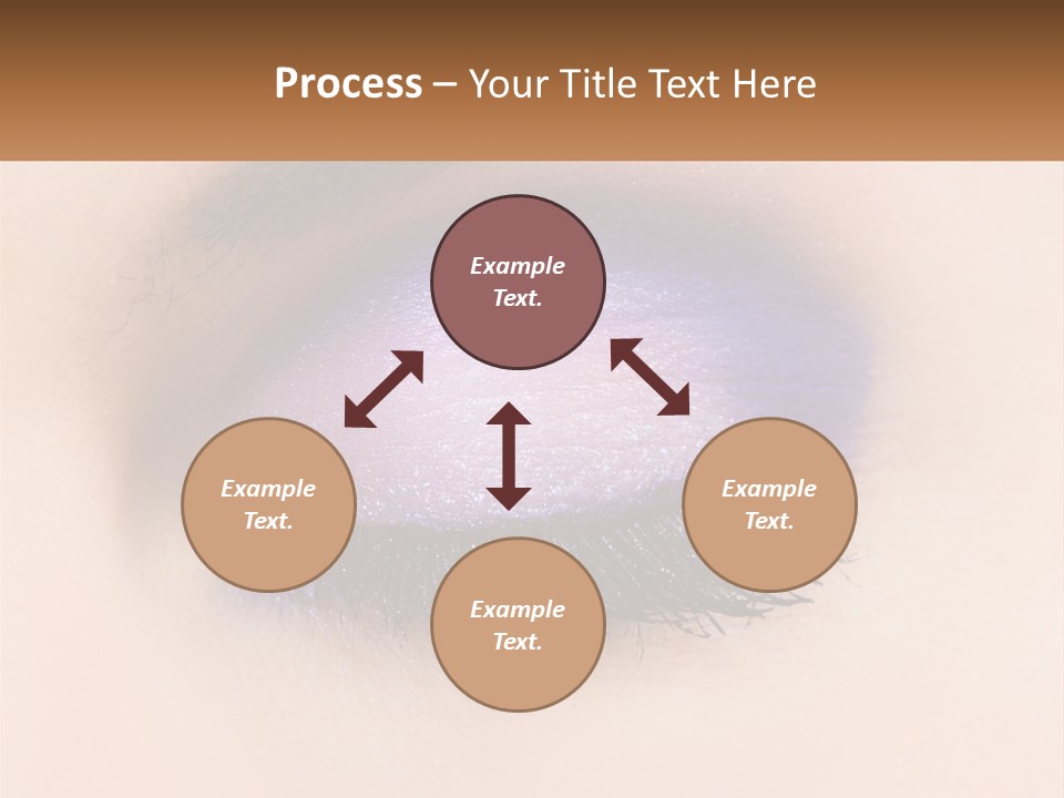 A Close Up Of A Purple Eye With A Brown Background PowerPoint Template
