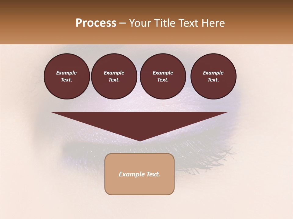 A Close Up Of A Purple Eye With A Brown Background PowerPoint Template
