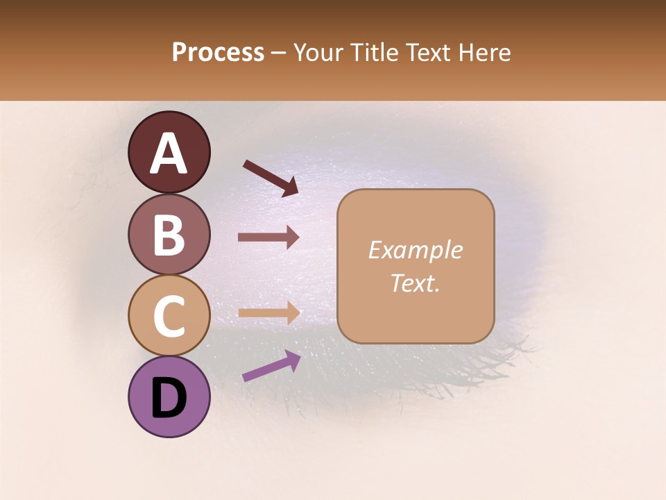 A Close Up Of A Purple Eye With A Brown Background PowerPoint Template