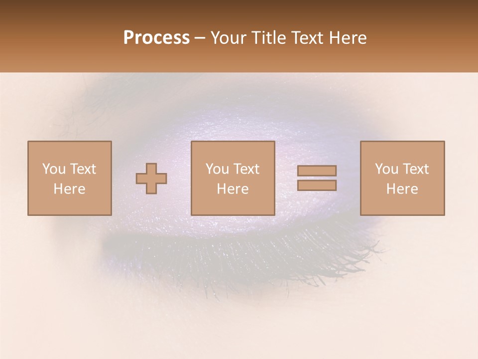 A Close Up Of A Purple Eye With A Brown Background PowerPoint Template