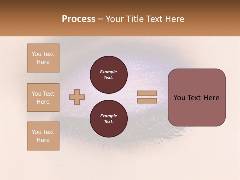A Close Up Of A Purple Eye With A Brown Background PowerPoint Template