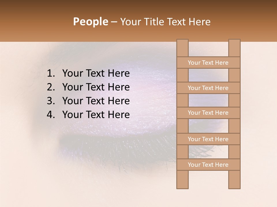 A Close Up Of A Purple Eye With A Brown Background PowerPoint Template