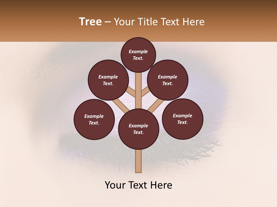 A Close Up Of A Purple Eye With A Brown Background PowerPoint Template