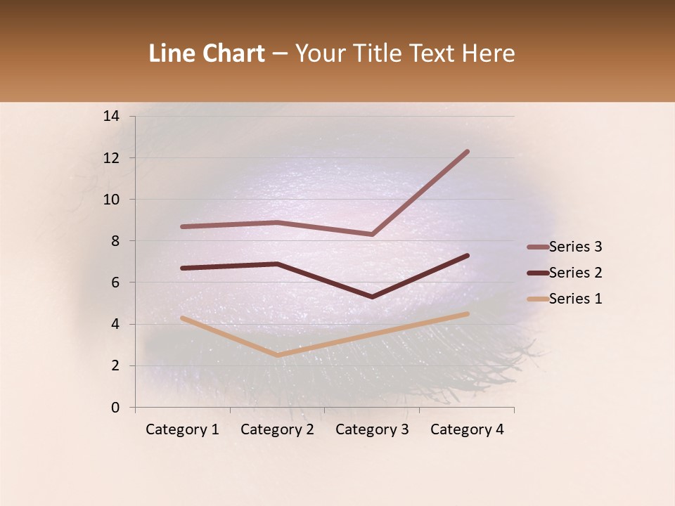 A Close Up Of A Purple Eye With A Brown Background PowerPoint Template