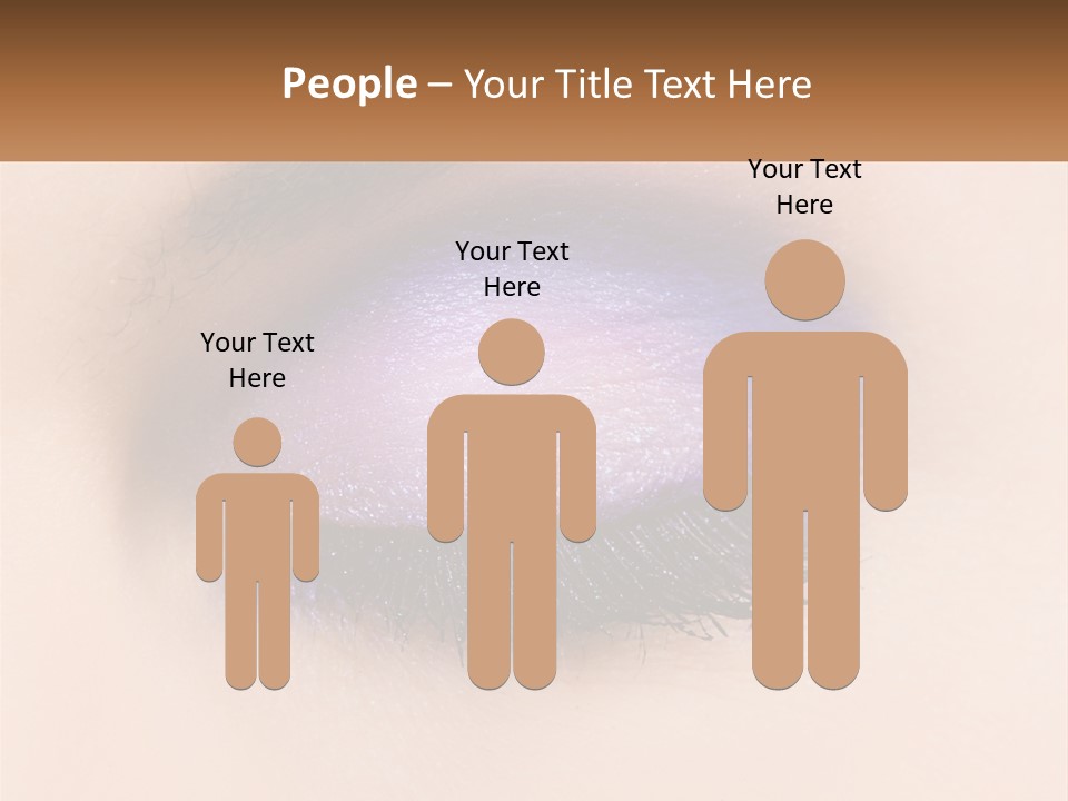 A Close Up Of A Purple Eye With A Brown Background PowerPoint Template