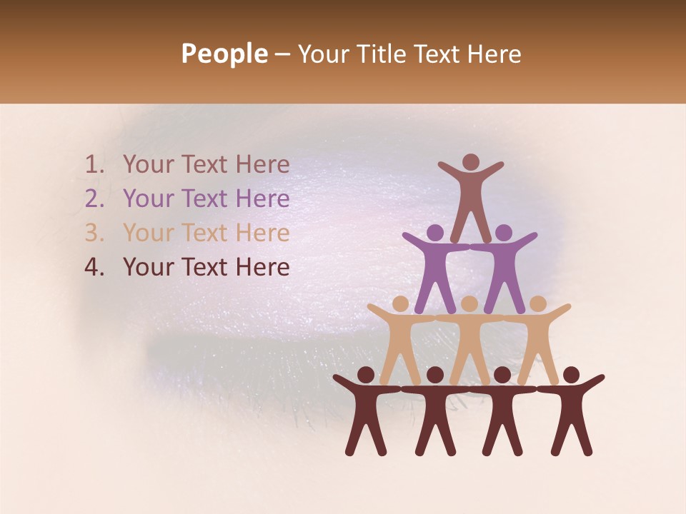A Close Up Of A Purple Eye With A Brown Background PowerPoint Template