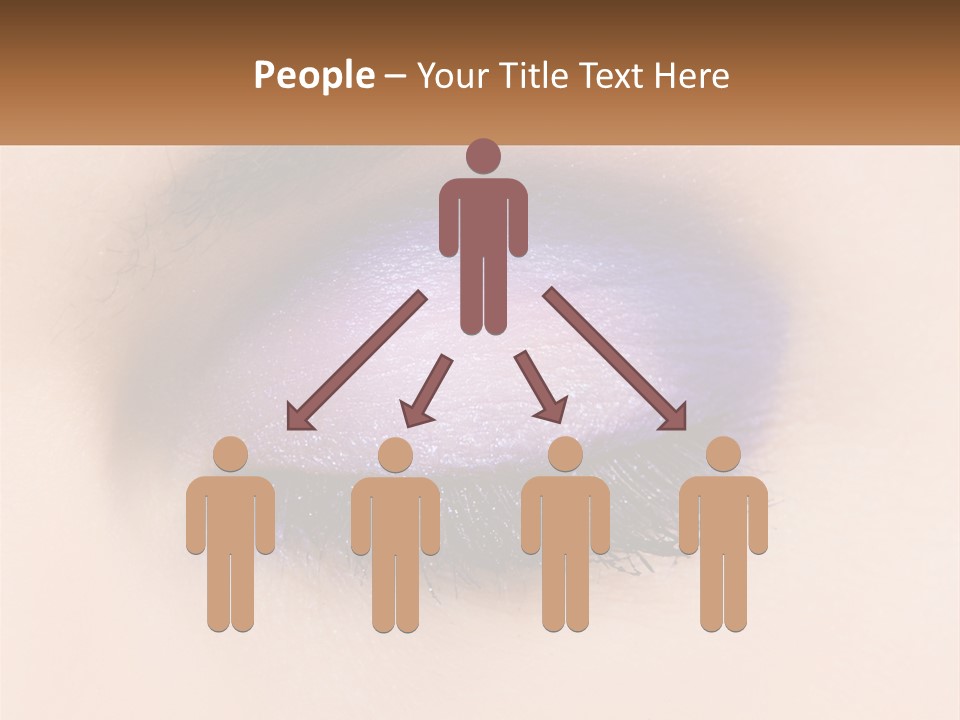 A Close Up Of A Purple Eye With A Brown Background PowerPoint Template