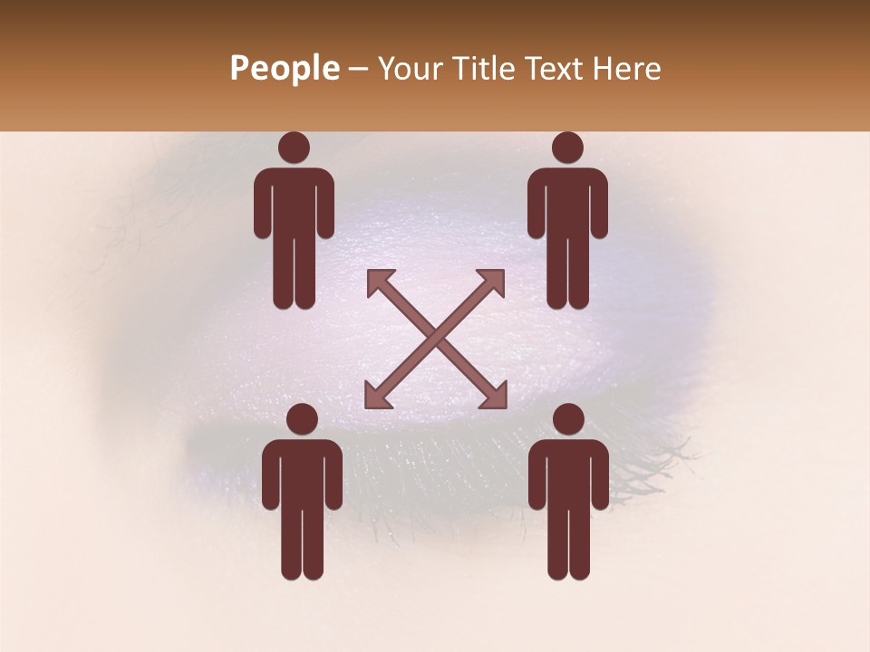 A Close Up Of A Purple Eye With A Brown Background PowerPoint Template