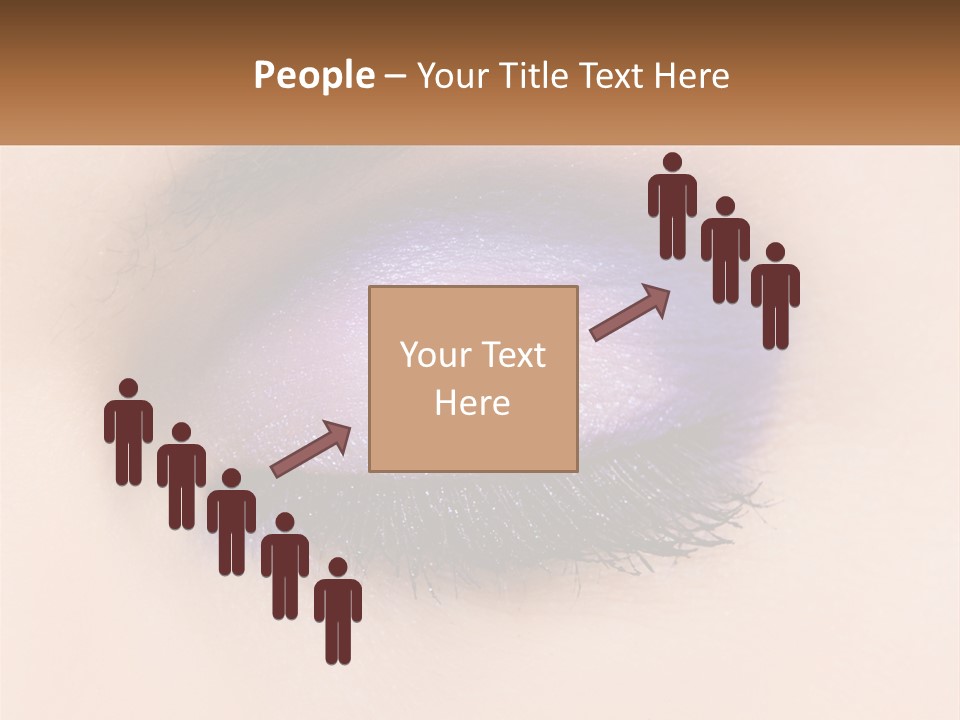A Close Up Of A Purple Eye With A Brown Background PowerPoint Template