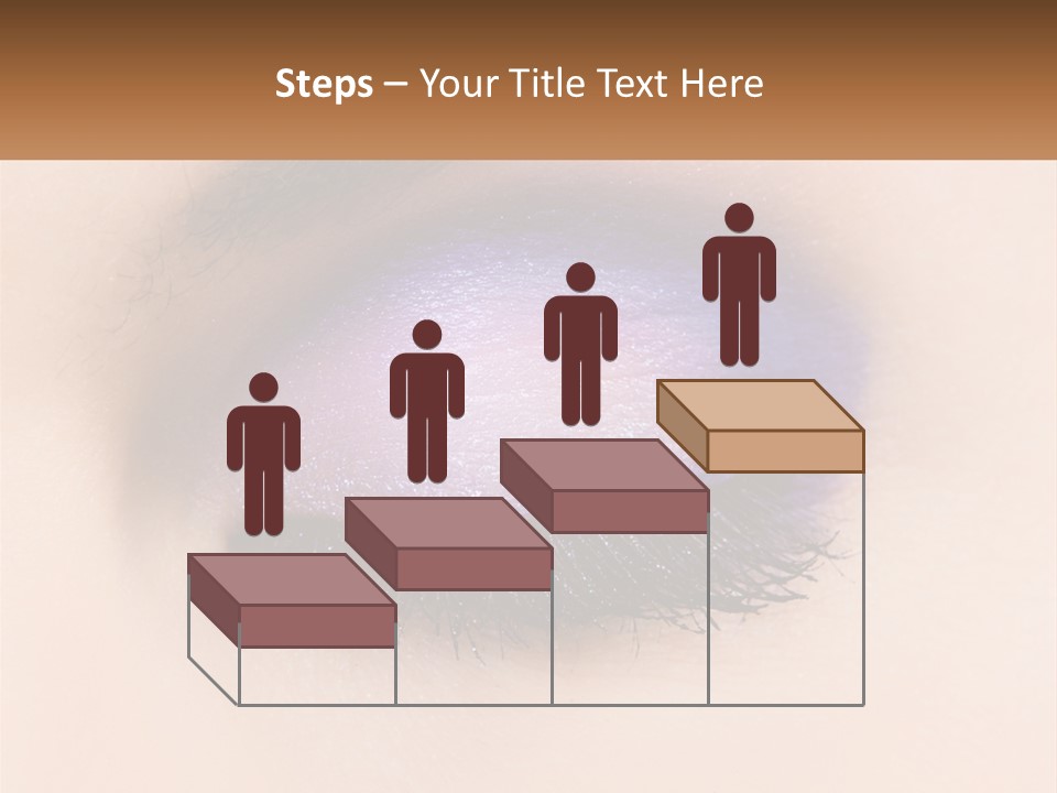 A Close Up Of A Purple Eye With A Brown Background PowerPoint Template
