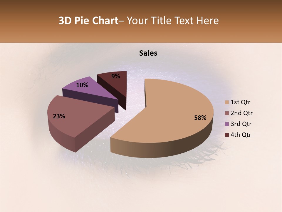 A Close Up Of A Purple Eye With A Brown Background PowerPoint Template