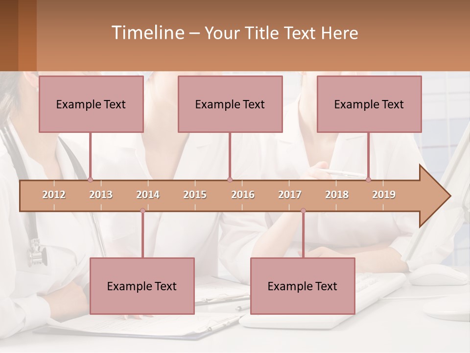Three Women In White Lab Coats Are Looking At A Computer Screen PowerPoint Template