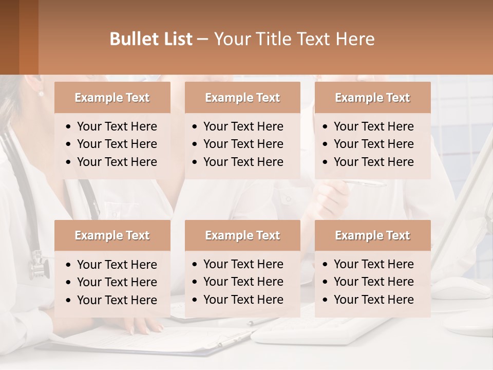 Three Women In White Lab Coats Are Looking At A Computer Screen PowerPoint Template