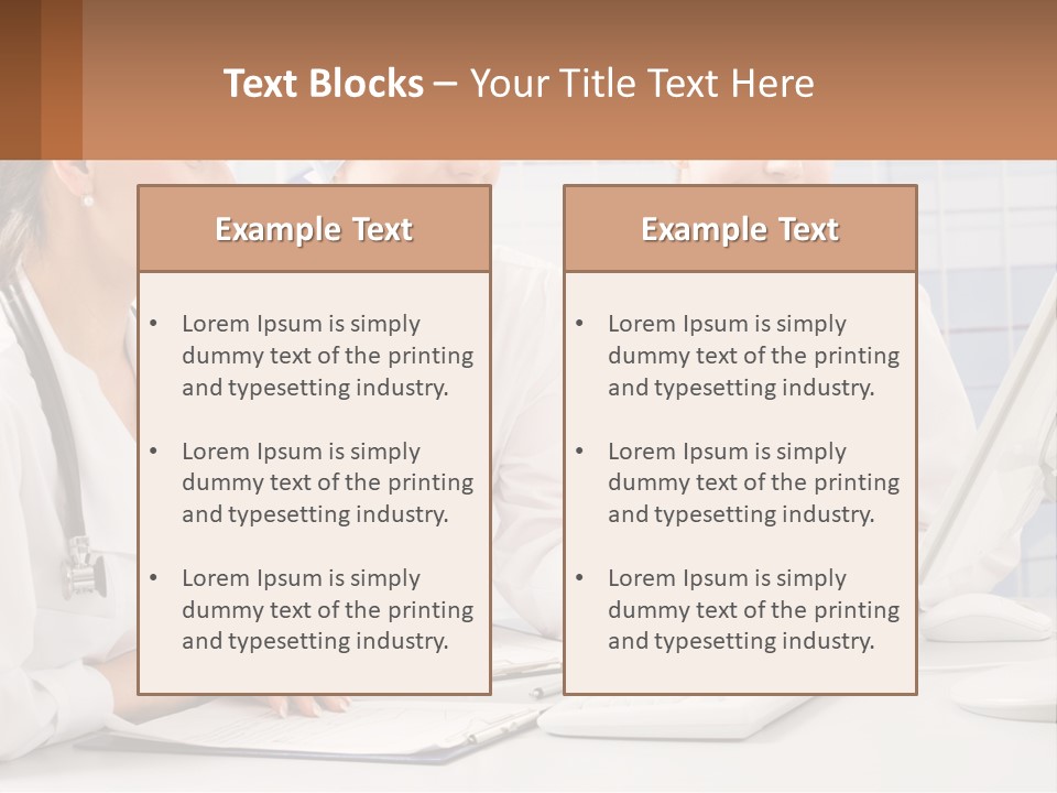 Three Women In White Lab Coats Are Looking At A Computer Screen PowerPoint Template