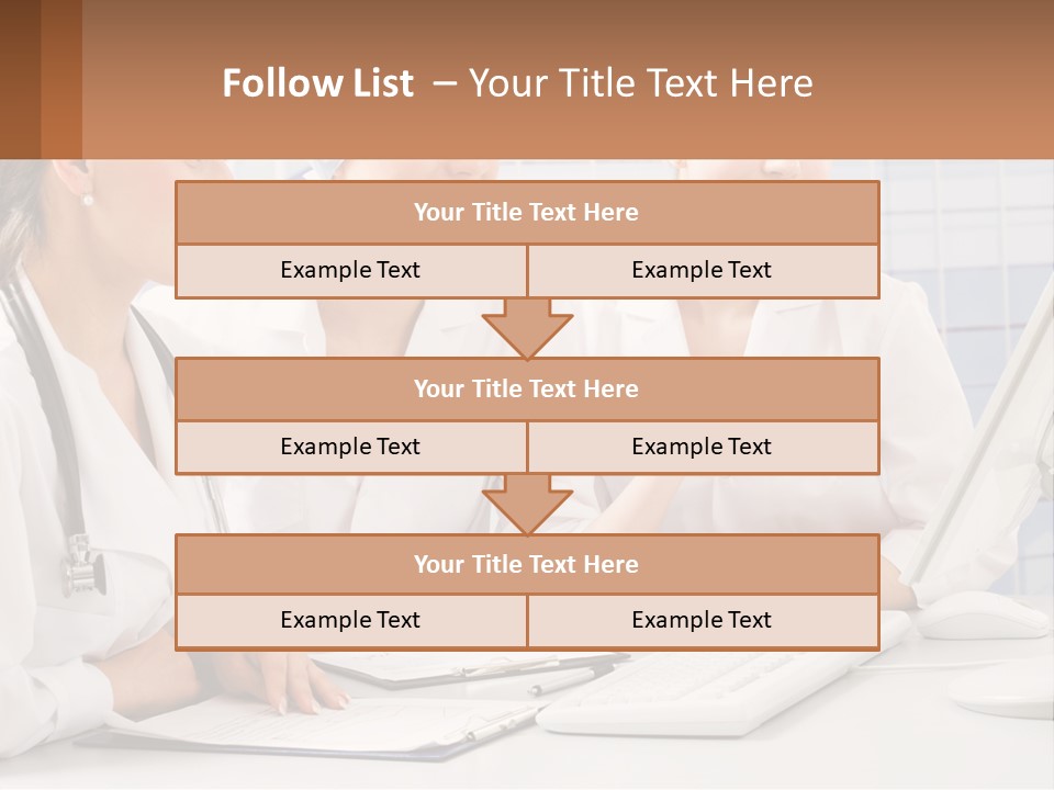 Three Women In White Lab Coats Are Looking At A Computer Screen PowerPoint Template