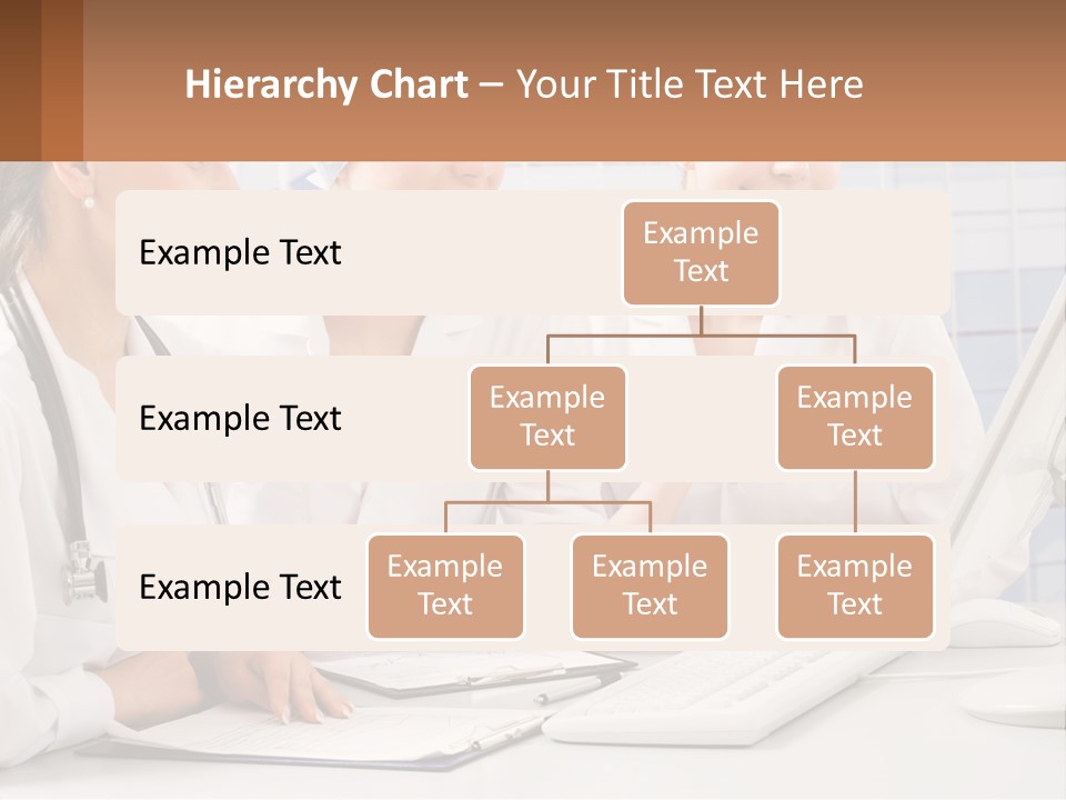Three Women In White Lab Coats Are Looking At A Computer Screen PowerPoint Template