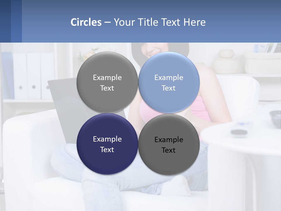 A Woman Sitting On A Couch Holding A Credit Card And A Laptop PowerPoint Template