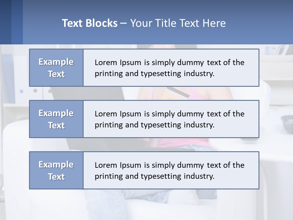 A Woman Sitting On A Couch Holding A Credit Card And A Laptop PowerPoint Template