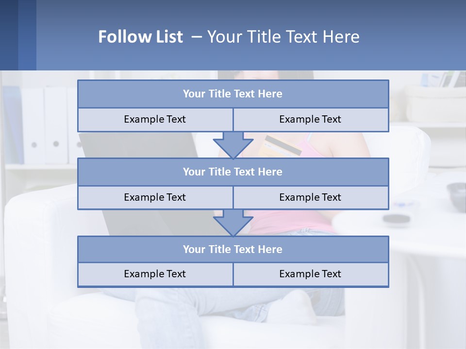 A Woman Sitting On A Couch Holding A Credit Card And A Laptop PowerPoint Template
