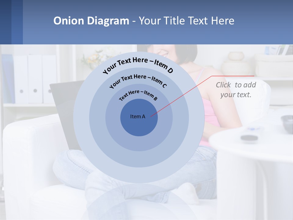 A Woman Sitting On A Couch Holding A Credit Card And A Laptop PowerPoint Template