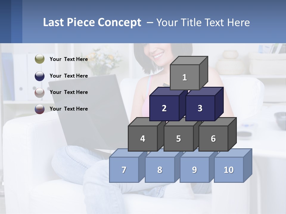 A Woman Sitting On A Couch Holding A Credit Card And A Laptop PowerPoint Template