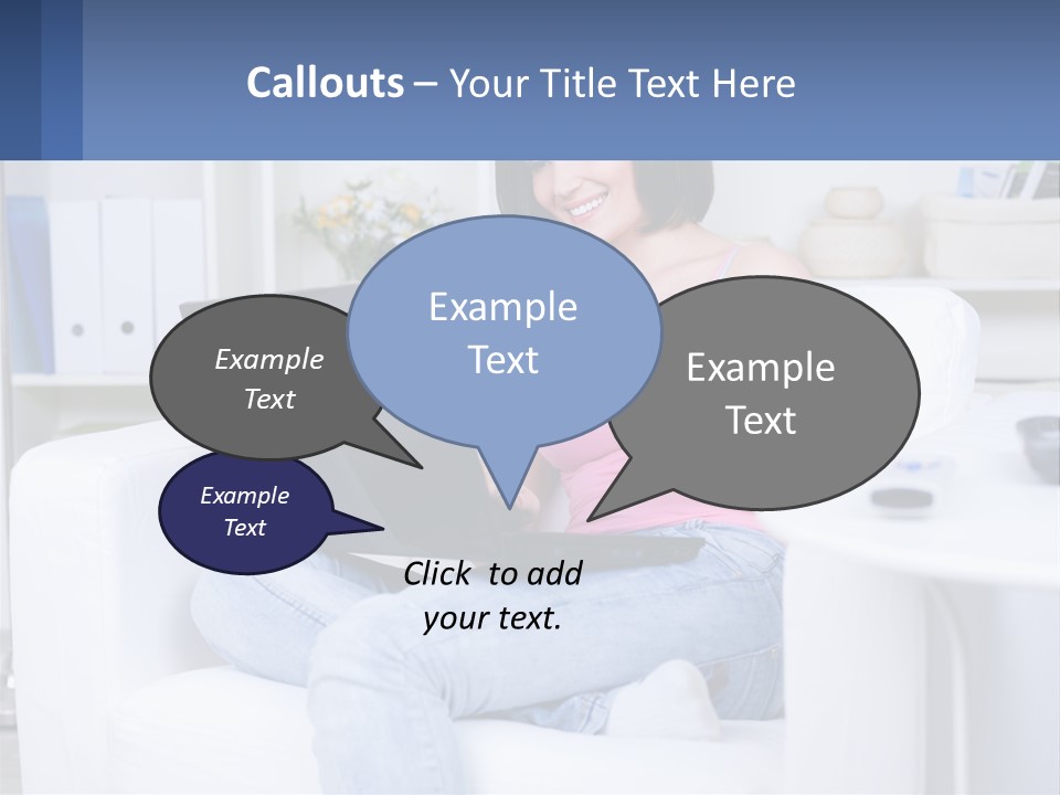 A Woman Sitting On A Couch Holding A Credit Card And A Laptop PowerPoint Template