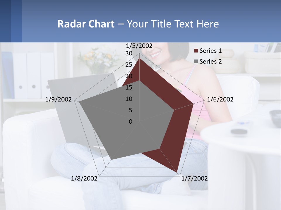 A Woman Sitting On A Couch Holding A Credit Card And A Laptop PowerPoint Template
