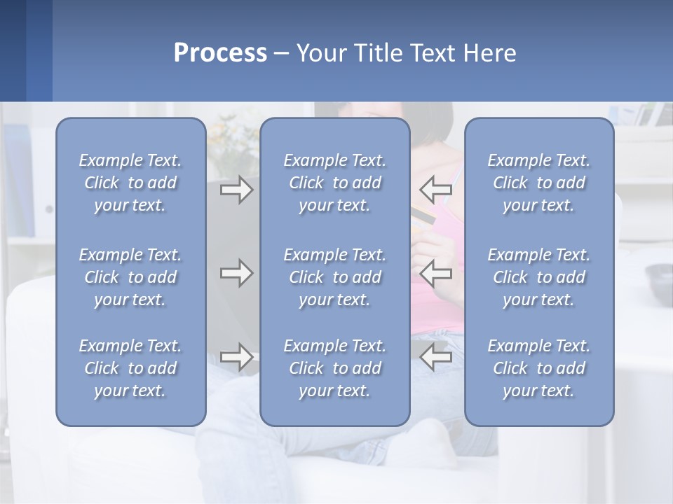 A Woman Sitting On A Couch Holding A Credit Card And A Laptop PowerPoint Template