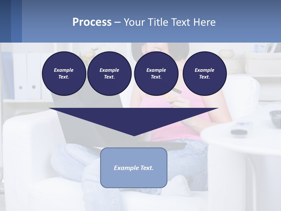 A Woman Sitting On A Couch Holding A Credit Card And A Laptop PowerPoint Template