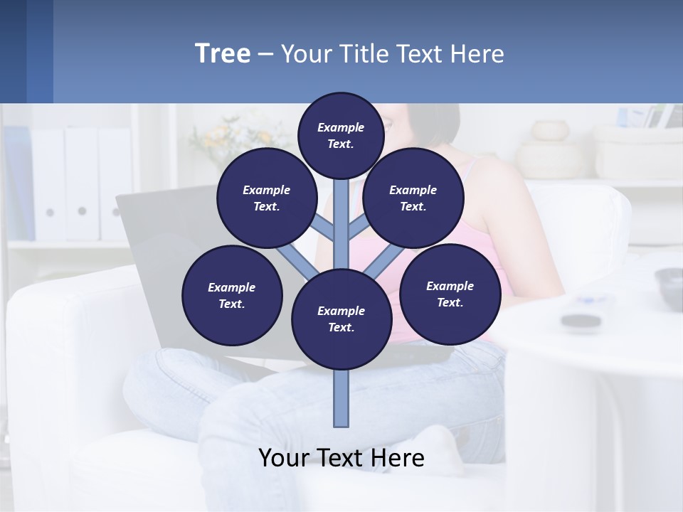 A Woman Sitting On A Couch Holding A Credit Card And A Laptop PowerPoint Template