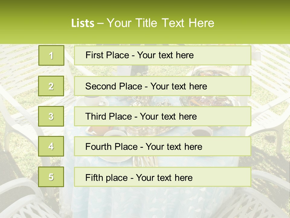 A Table Topped With Plates Of Food And Cups Of Coffee PowerPoint Template
