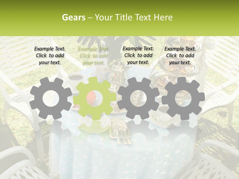 A Table Topped With Plates Of Food And Cups Of Coffee PowerPoint Template