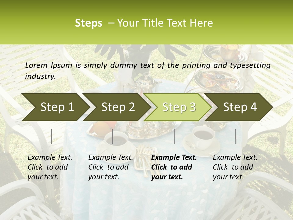 A Table Topped With Plates Of Food And Cups Of Coffee PowerPoint Template