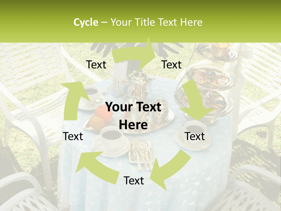 A Table Topped With Plates Of Food And Cups Of Coffee PowerPoint Template