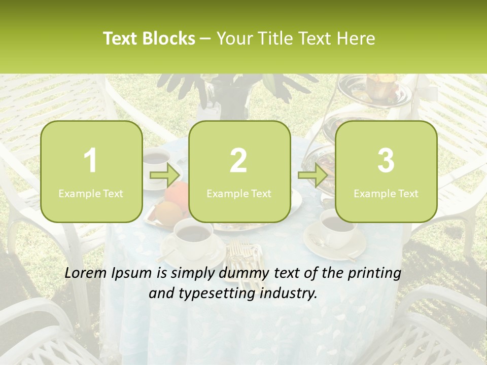 A Table Topped With Plates Of Food And Cups Of Coffee PowerPoint Template