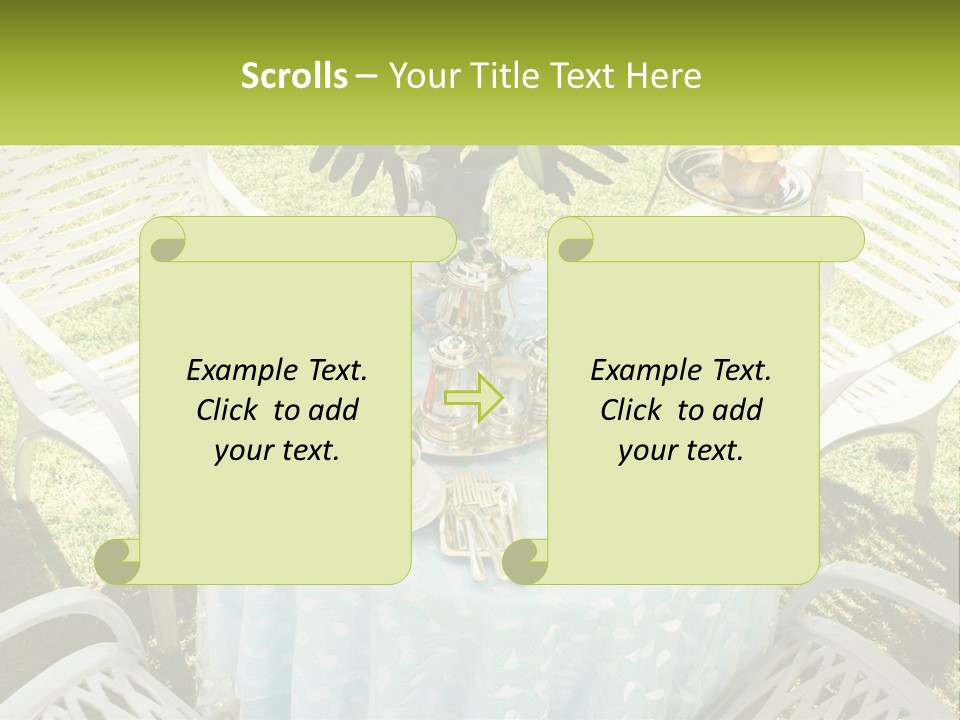 A Table Topped With Plates Of Food And Cups Of Coffee PowerPoint Template